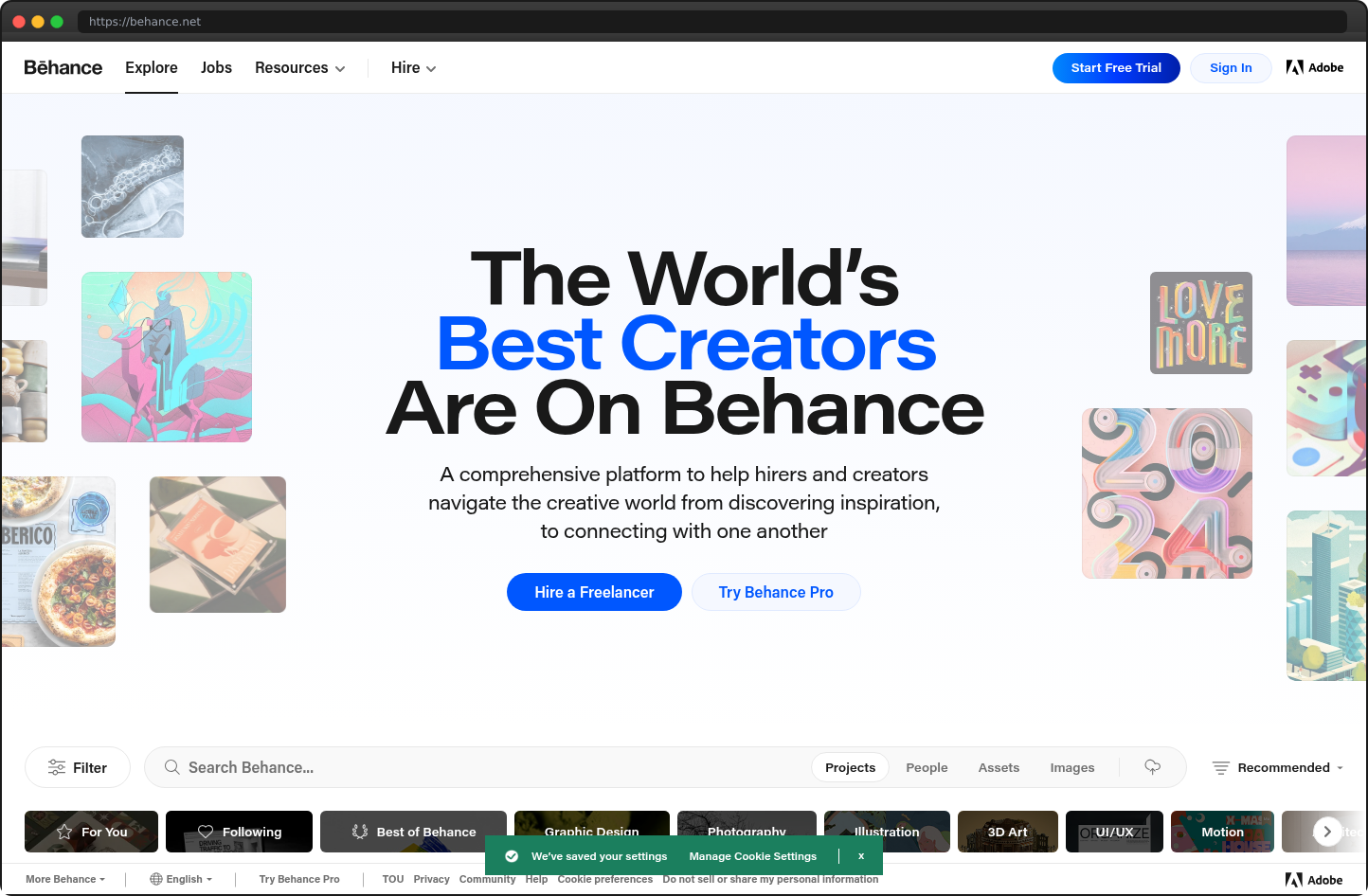 Screenshot of behance.net