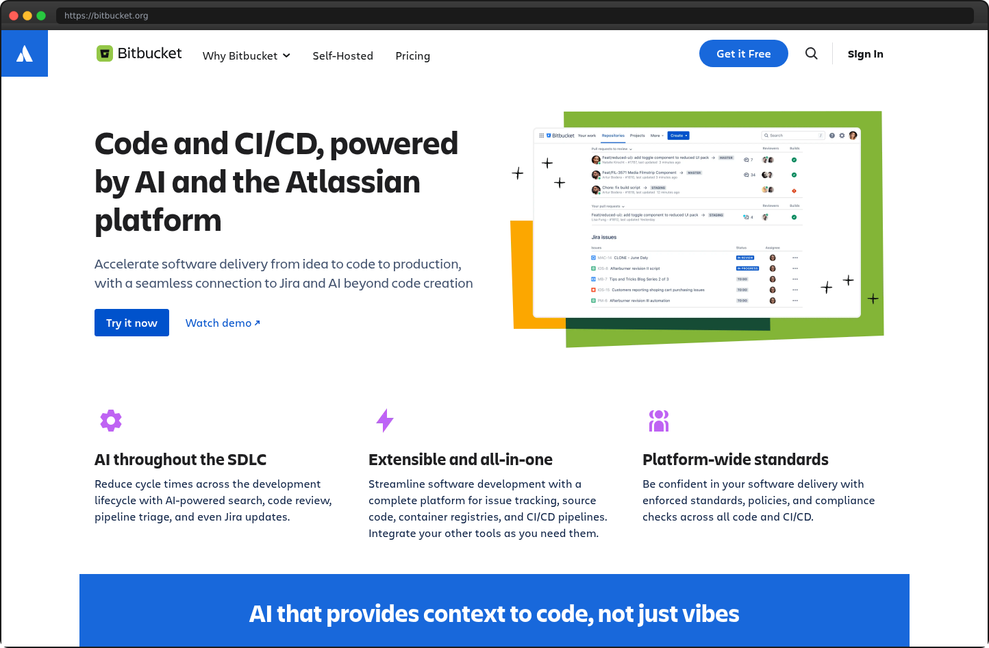 Screenshot of bitbucket.org