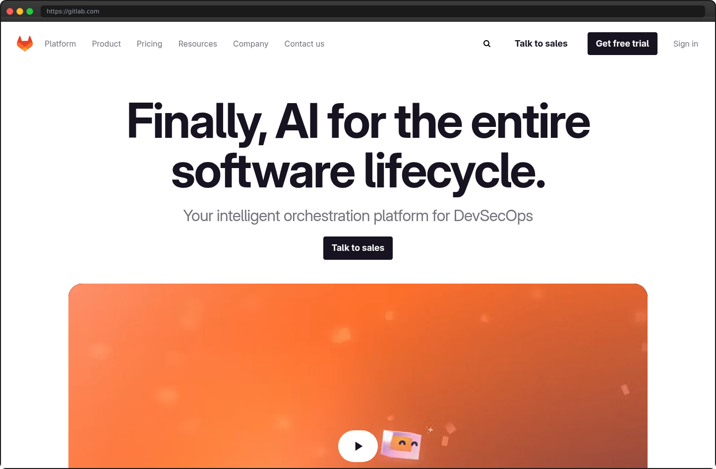 Screenshot of gitlab.com