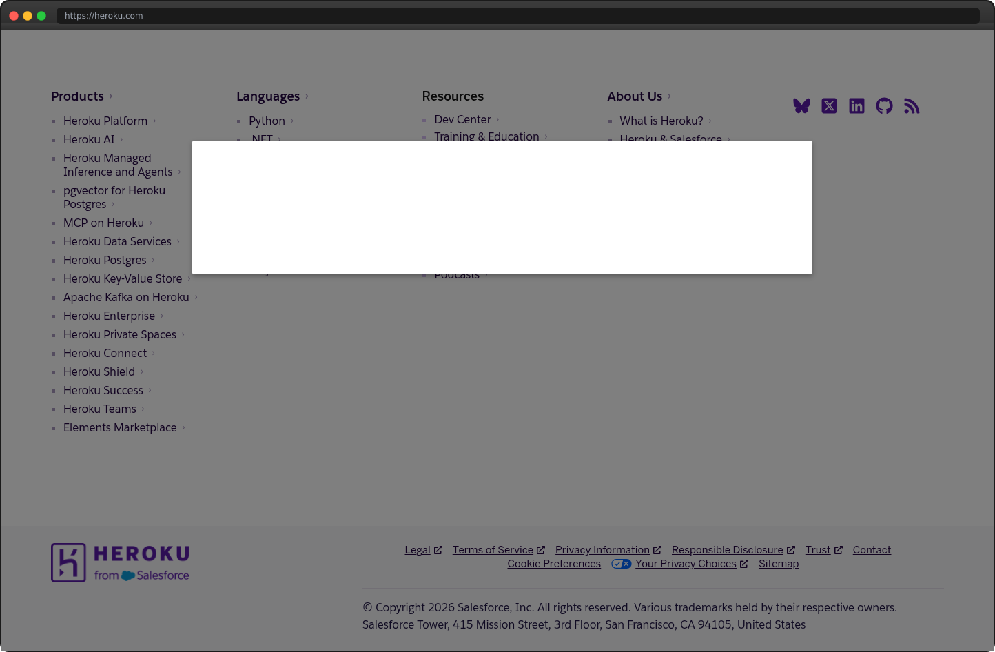 Screenshot of heroku.com