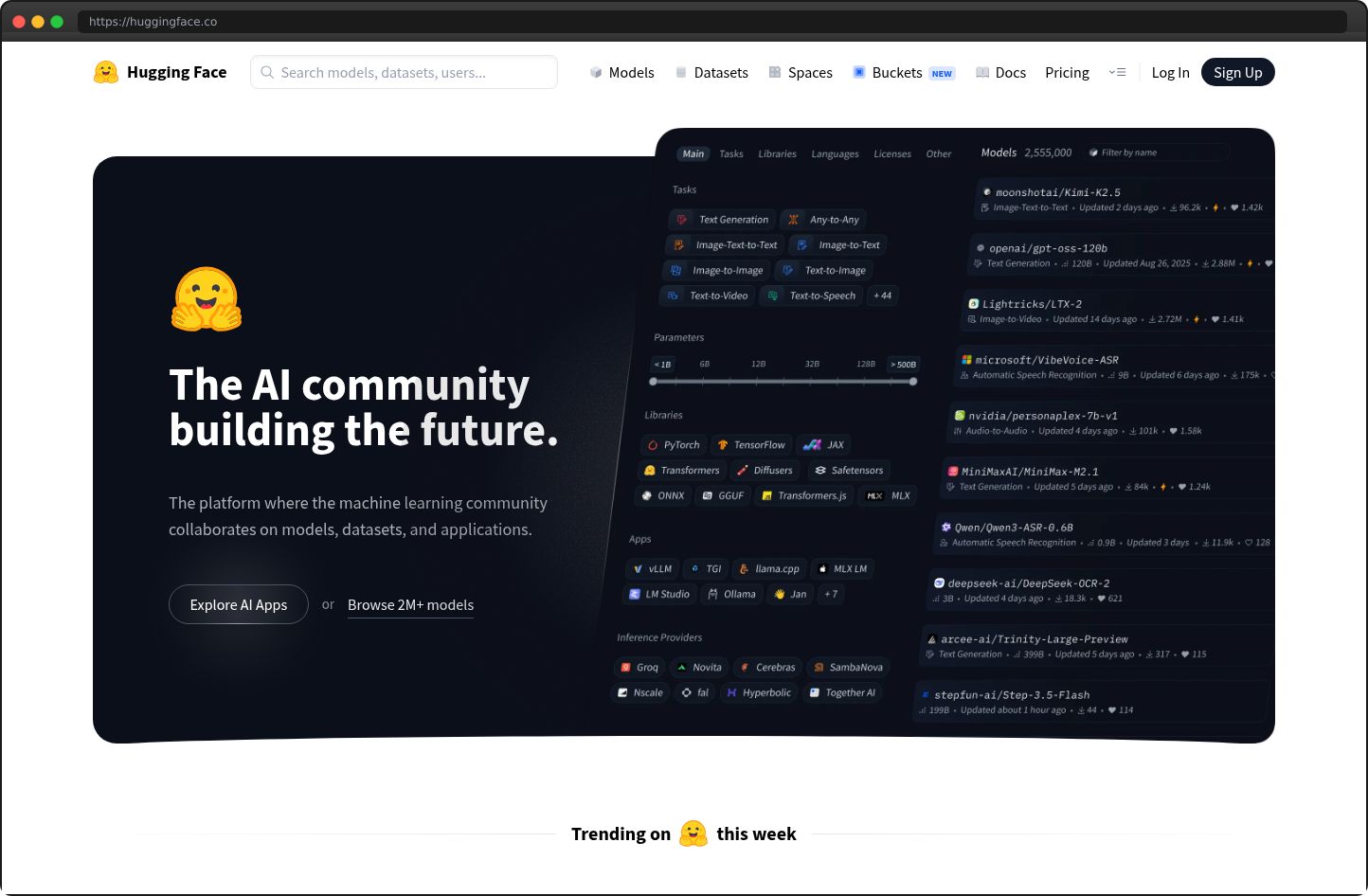 Screenshot of huggingface.co