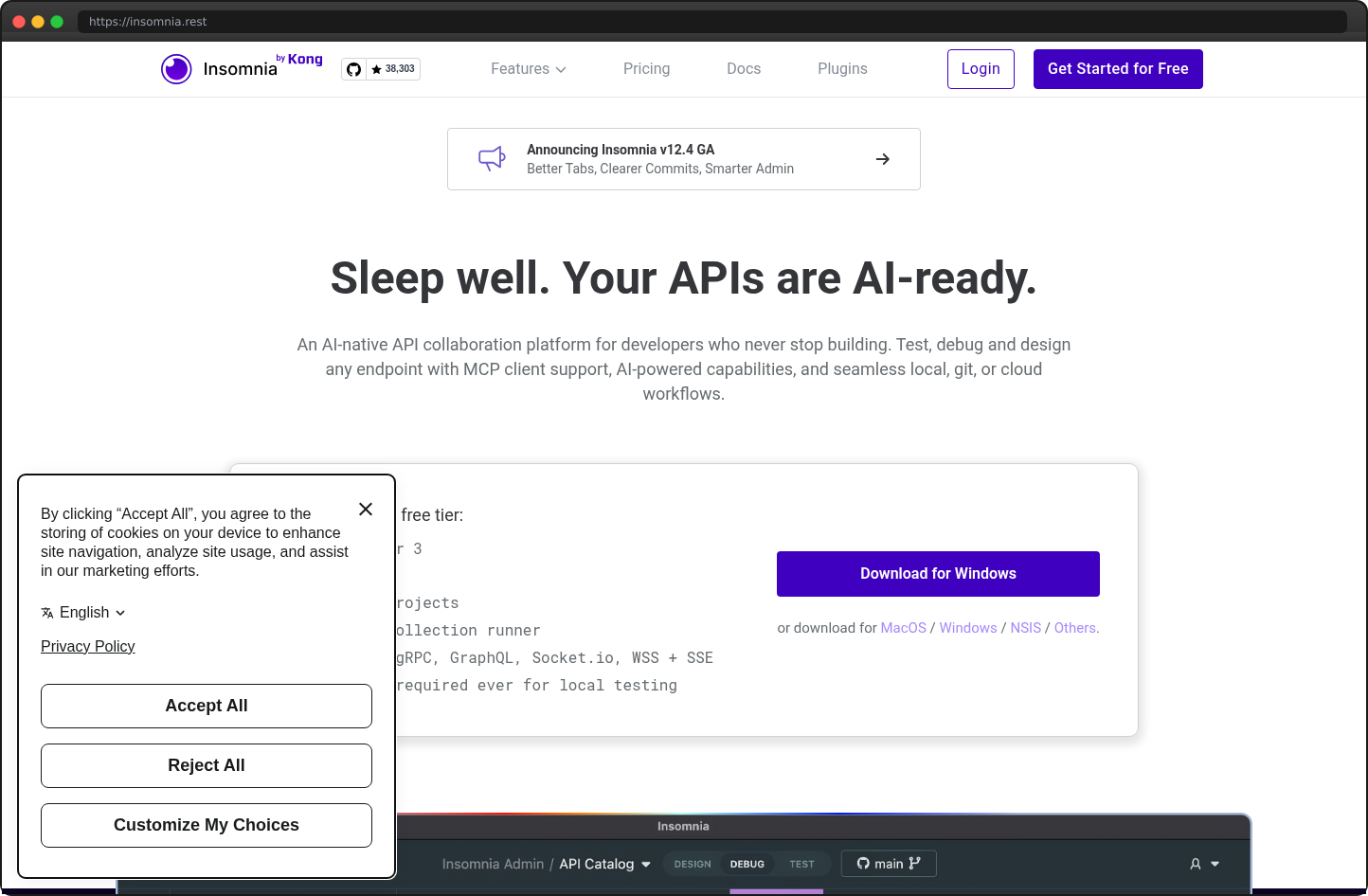 Screenshot of insomnia.rest