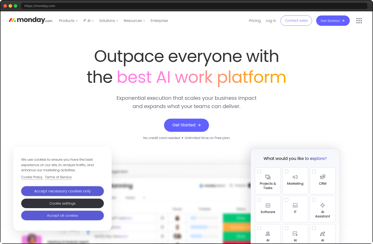 Screenshot of monday.com
