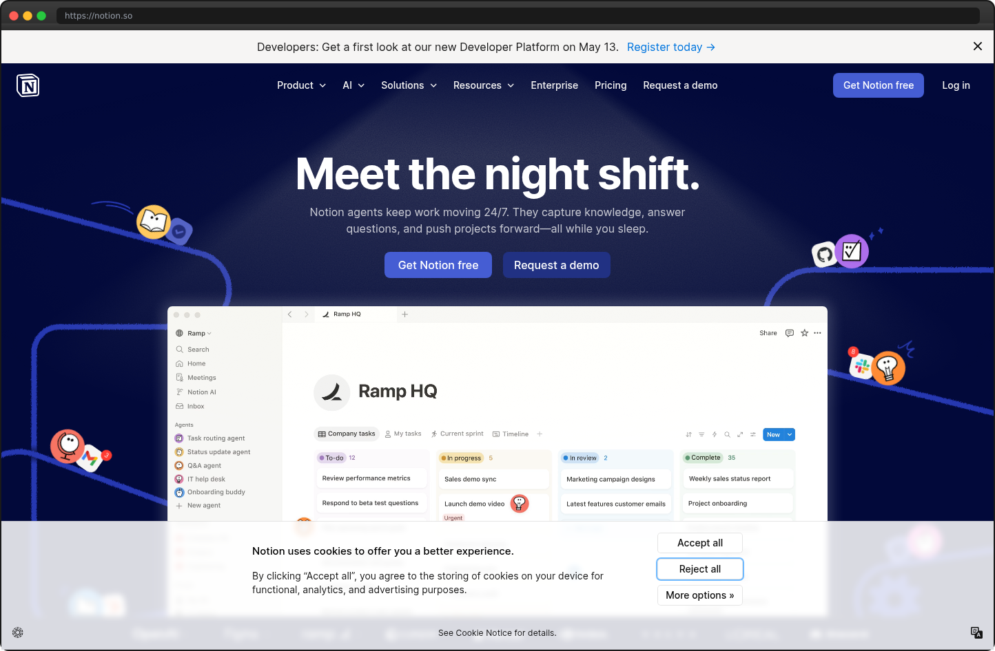 Screenshot of notion.so