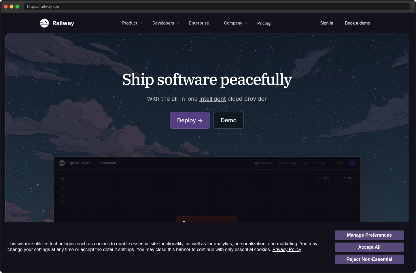 Screenshot of railway.app