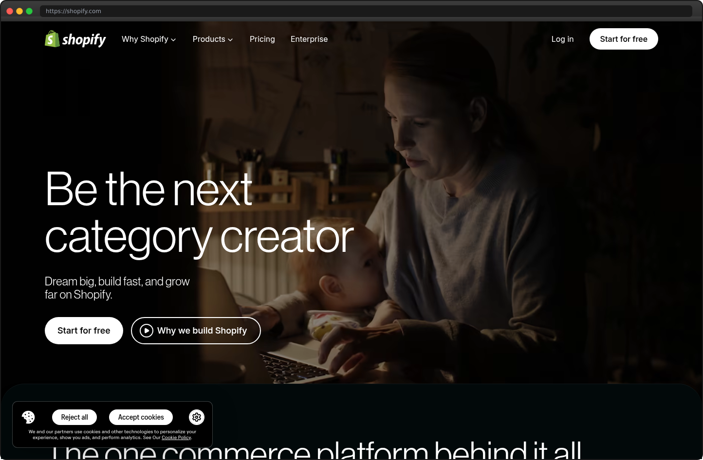 Screenshot of shopify.com