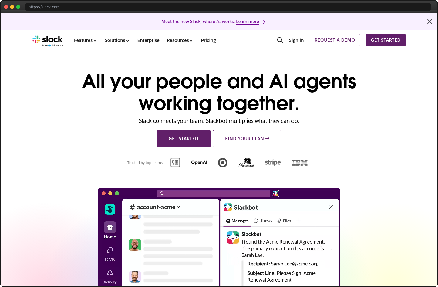 Screenshot of slack.com