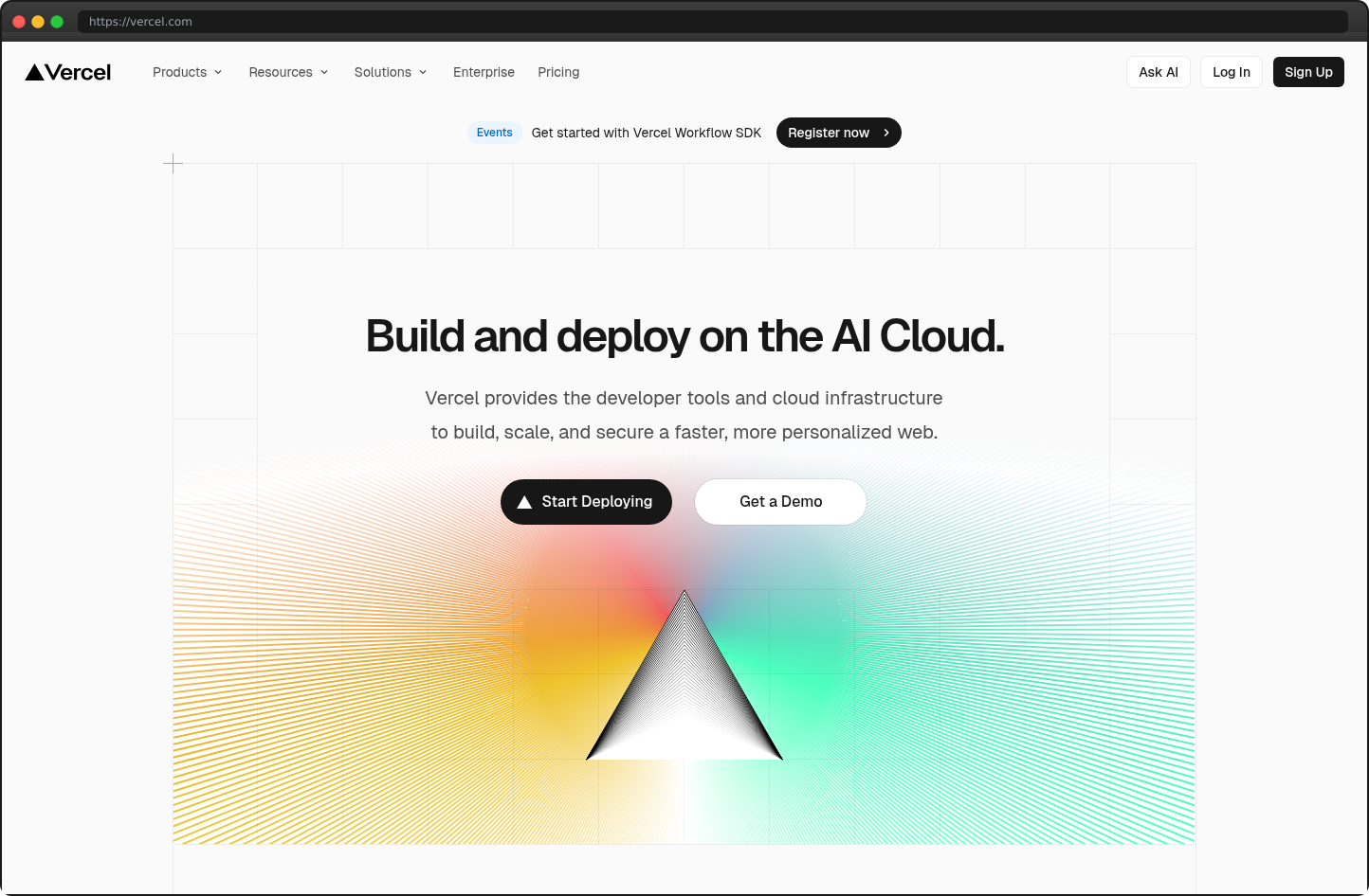 Screenshot of vercel.com